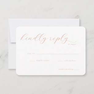 Carte de réponse Elegant Peach