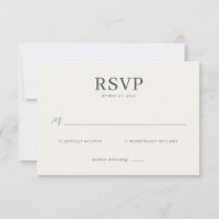 Carte de réponse élégante beige RSVP