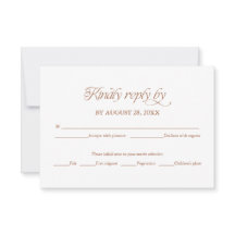 Carte de réponse élégante de RSVP de mariage minim