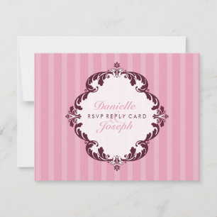 CARTE- DE RÉPONSE ÉLÉGANTE DE RSVP : : flourish 2