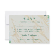 Carte de réponse en marbre de eucalyptus vert saug