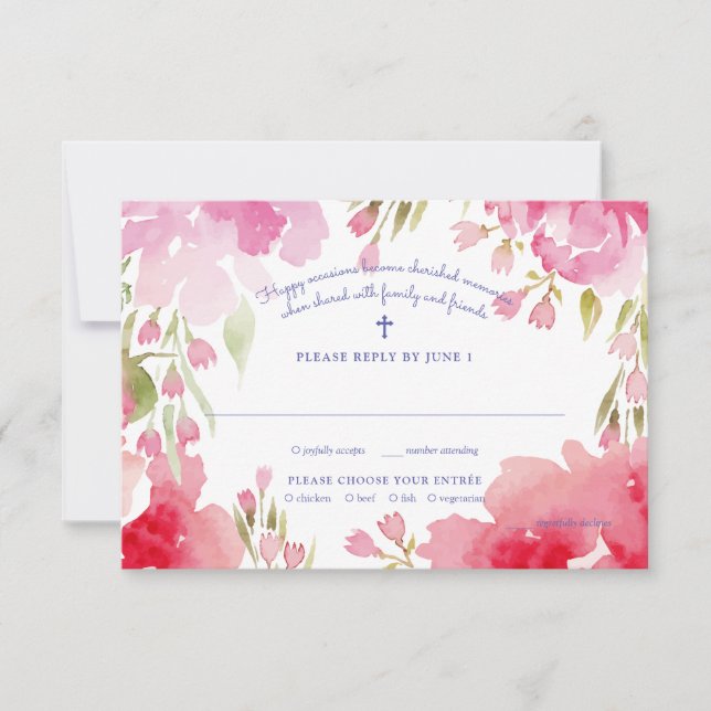 Carte de réponse Feuillage Bénit (Devant)