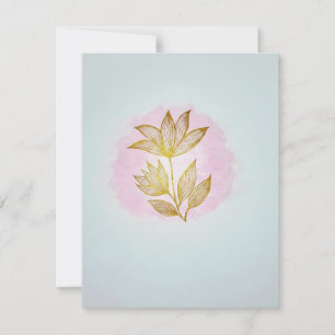 Carte de réponse Fleur d'Or Rose (RSVP)