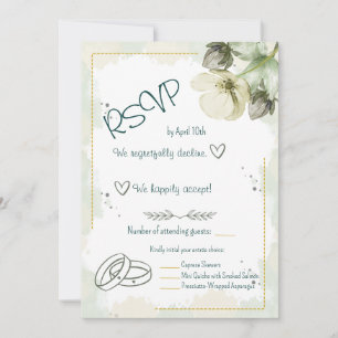 Carte de réponse florale à l'aquarelle Hellebore b