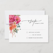 Carte de réponse florale aquarelle