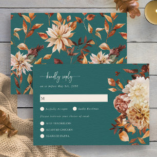 Carte de réponse florale aux feuilles d'automne sa