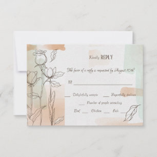Carte de réponse florale Colorwash