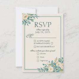 Carte de réponse florale légère