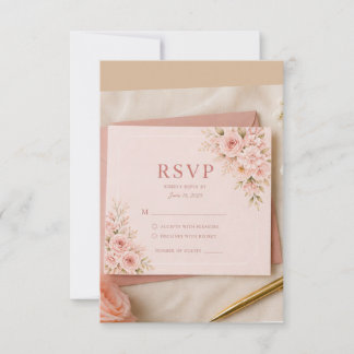 Carte de réponse florale rose pâle, Réponse de mar