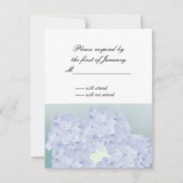Carte de réponse Hydrangea Bleu Clair