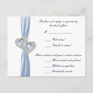 Carte de réponse Ice Blue Hearts personnalisée