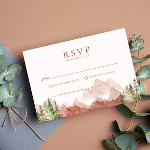 Carte de réponse incluse pour mariage en terre cui