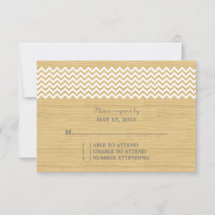 Carte de réponse Ivory Rustic Chevron
