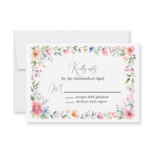 Carte de réponse Jardin aquarelle