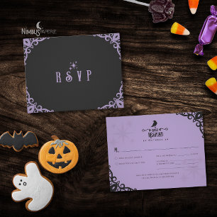 Carte de réponse Lavande Gothique Sorcière Hallowe