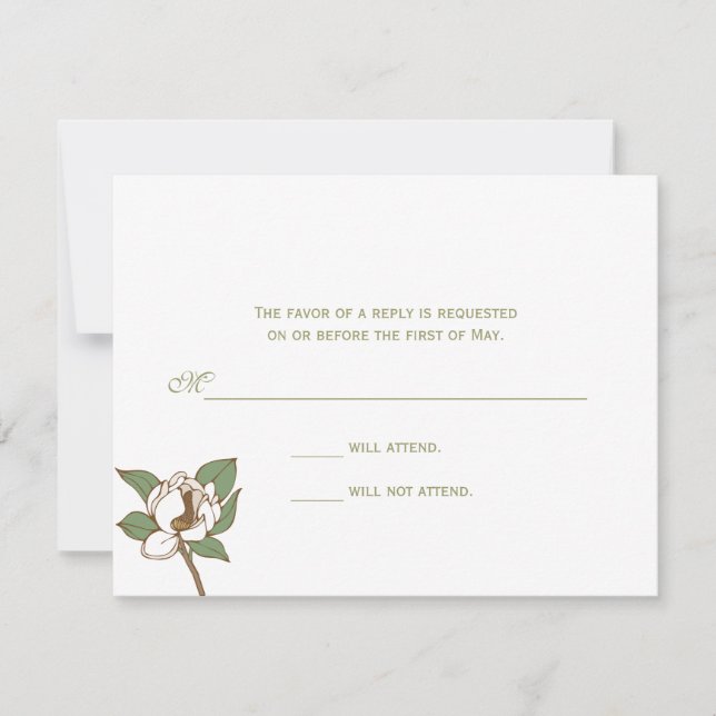 Carte de réponse Magnolia (Devant)