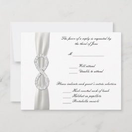 Carte de réponse Mariage blanc Diamond Infinity