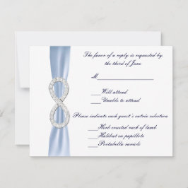 Carte de réponse Mariage Blue Diamond Infinity