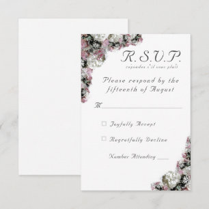Carte de réponse Mariage catholique rose et blanc