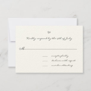 Carte de réponse Mariage Cream