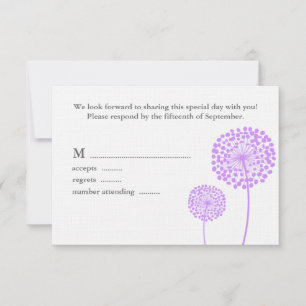Carte de réponse Mariage Dandelions doux