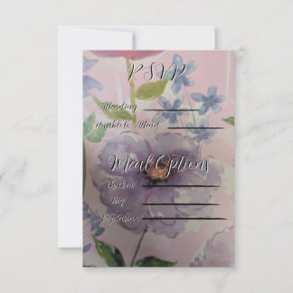 Carte de réponse Mariage Fleur sauvage personnalis