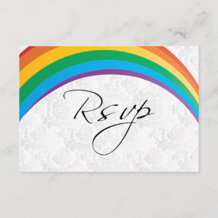 Carte de réponse mariage gay arc-en-ciel