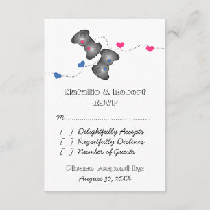 Carte de réponse Mariage Geeky Gamers