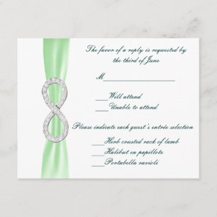 Carte de réponse Mariage Green Diamond Infinity