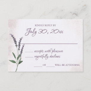 Carte de réponse Mariage Lavender