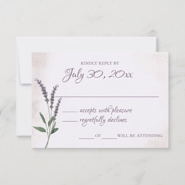 Carte de réponse Mariage Lavender (Devant)