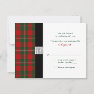 Carte de réponse Mariage MacGregor Tartan