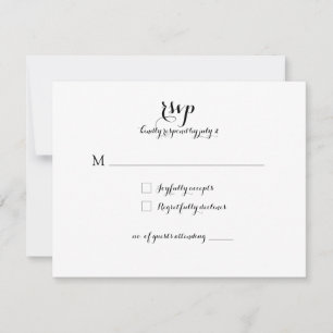 Carte de réponse mariage RSVP *Moderne Classique*