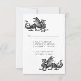 Carte de réponse Mariage Silver Dragon