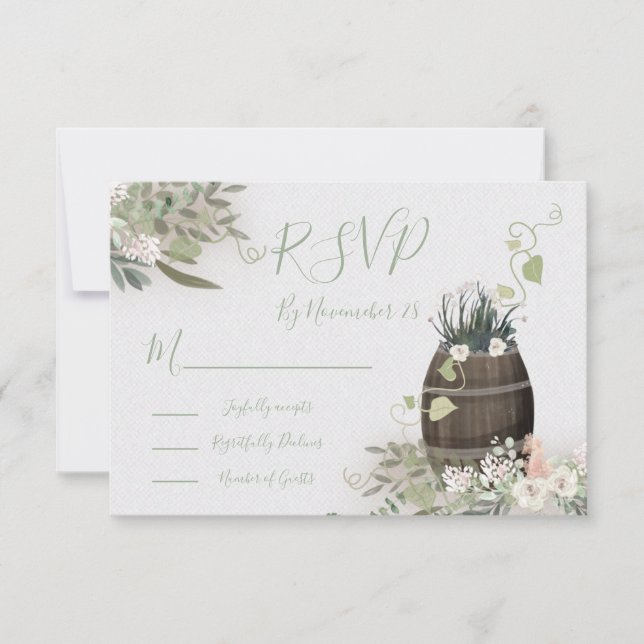 Carte de réponse Mariage Vineyard Vineyard RSVP (Devant)
