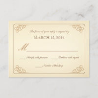 Carte de réponse Mariage Vintage RSVP