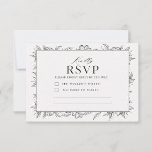 Carte de réponse minimaliste RSVP Carte de répon