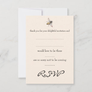 Carte- de réponse minuscule de mariage d'abeille