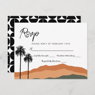 Carte de réponse moderne Palm Springs (tan/olive)