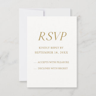 Carte de réponse numérique Or Élégant RSVP | Maria