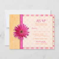 Carte de réponse personnalisable Gerbera Daisy