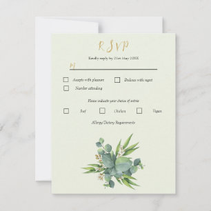 Carte de réponse personnalisée bouquet d'eucalyptu
