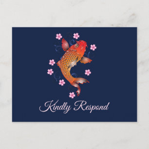Carte de réponse personnalisée Poisson Koi
