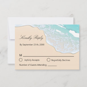 Carte de réponse personnalisée pour mariage tropic