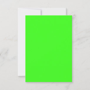 Carte de réponse personnalisée vert néon
