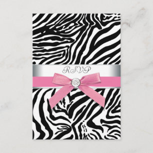 Carte de réponse Pink Zebra