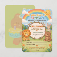 Carte de réponse pour anniversaire d'animaux de la