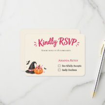 Carte de réponse pour Baby Shower Halloween A Litt