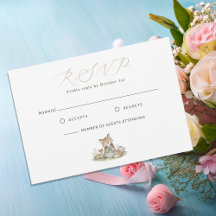 Carte de réponse pour Baby Shower Woodland Fox Gir