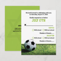 Carte de réponse pour Bar Mitzvah au Stade de Foot